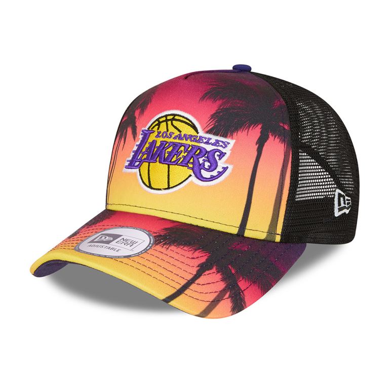 Gorras New Era Nba Negros - LA Lakers Summer City A-Frame Trucker 15469UZJM